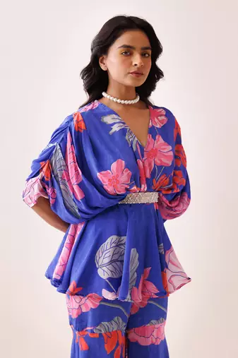 Blue crepe co-ord set