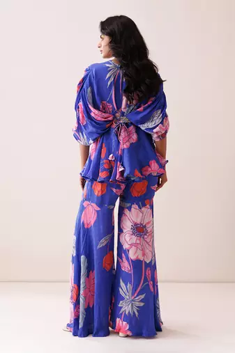 Blue crepe co-ord set