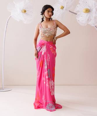 Pink crepe co-ord set 1