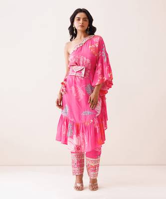 Pink crepe co-ord set 1