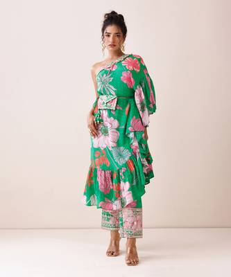 Mint green crepe co-ord set 1
