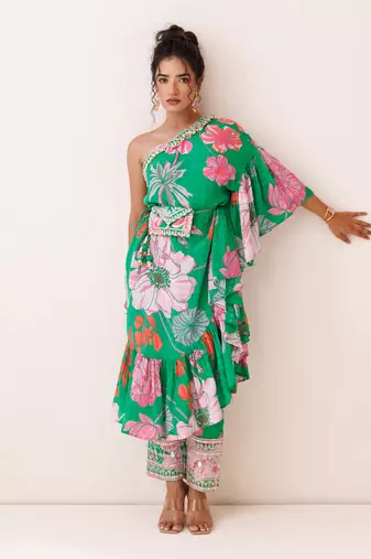 Mint green crepe co-ord set
