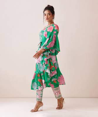 Mint green crepe co-ord set 3