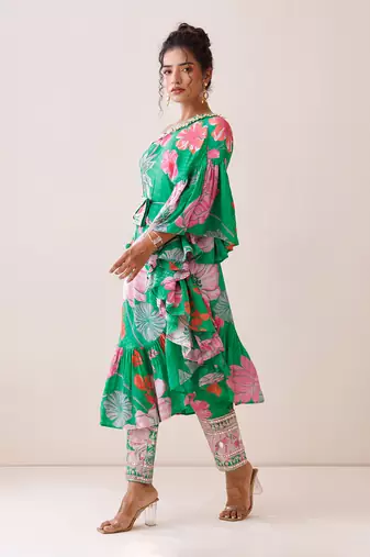 Mint green crepe co-ord set