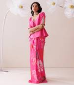 Pink crepe skirt set