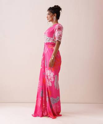 Pink crepe dress 2