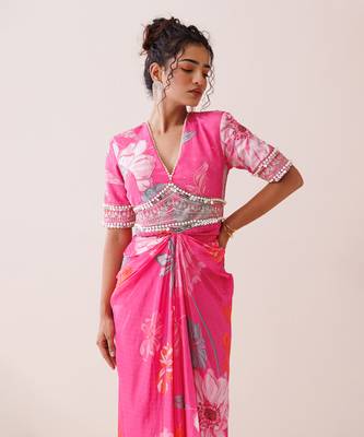 Pink crepe dress 3