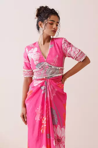 Pink crepe dress