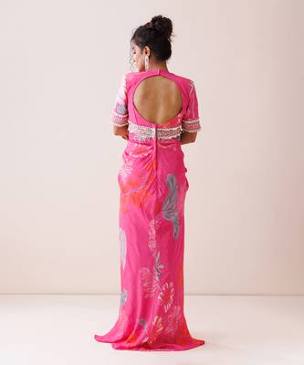 Pink crepe dress 4