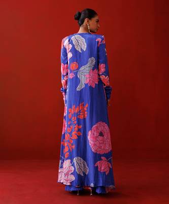 Blue crepe shrug set 5