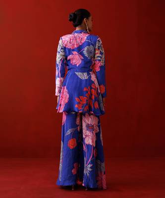 Blue crepe blazer set 5