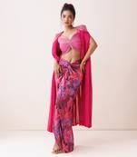 Pink georgette skirt set