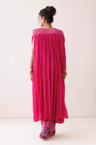 Pink georgette skirt set