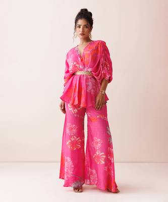 Pink crepe co-ord set 1