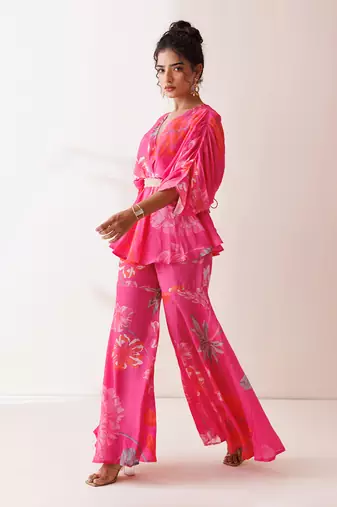 Pink crepe co-ord set