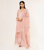 Blush pink embroidered sharara set
