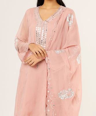 Blush pink embroidered sharara set 4