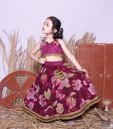 Wine Printed Lengha Choli
