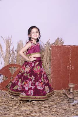 Wine Printed Lengha Choli 3