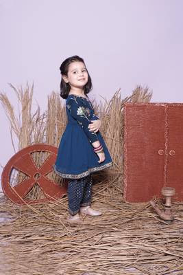 Petrol Blue Kurti with Pant 2