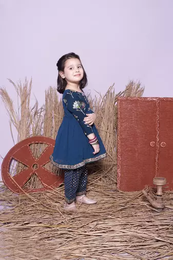 Petrol Blue Kurti with Pant