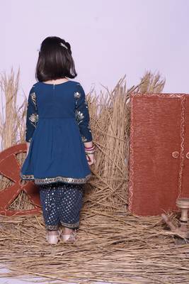 Petrol Blue Kurti with Pant 4