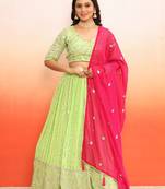 Elegant Sequin Work Lehenga Choli Set - Perfect for Mehndi, Weddings, and Bridesmaid Wear