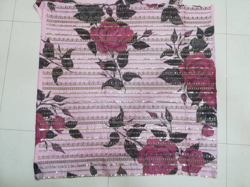 Dusty Rose Organza Floral Lehenga Choli Set