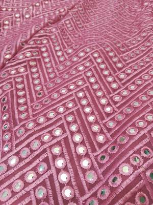 Mesmerizing Metallic Pink Colored 9Mm Sequins With Thread Embroidered Faux Georgette Fabric Lehenga Choli For Wedding 6
