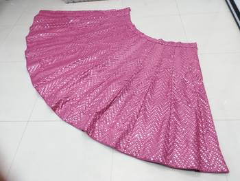 Mesmerizing Metallic Pink Colored 9Mm Sequins With Thread Embroidered Faux Georgette Fabric Lehenga Choli For Wedding 11