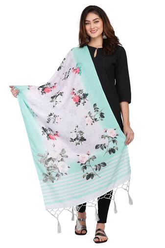 Off White Colour Muslin Cotton Dupatta For Stylish Girlie Casual Fashion Looks