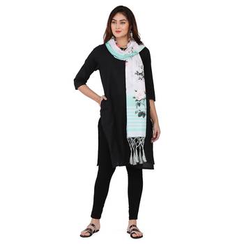 Off White Colour Muslin Cotton Dupatta For Stylish Girlie Casual Fashion Looks 3