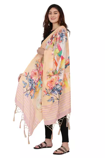 Multi Colour Muslin Cotton Dupatta For Stylish Girlie Casual Fashion Looks
