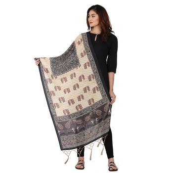 Beige Colour Muslin Cotton Dupatta For Stylish Girlie Casual Fashion Looks 1