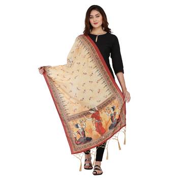 Beige Colour Muslin Cotton Dupatta For Stylish Girlie Casual Fashion Looks 1