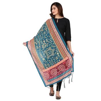 Teal Colour Muslin Cotton Dupatta For Stylish Girlie Casual Fashion Looks 1