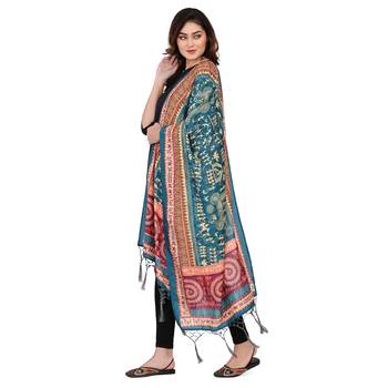 Teal Colour Muslin Cotton Dupatta For Stylish Girlie Casual Fashion Looks 3
