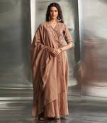 Ginger chanderi anarkali set