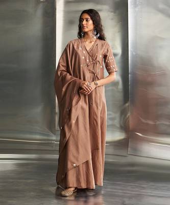 Ginger chanderi anarkali set 2