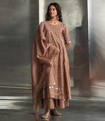Ginger chanderi kurta set