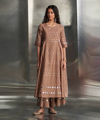 Ginger chanderi kurta set 2