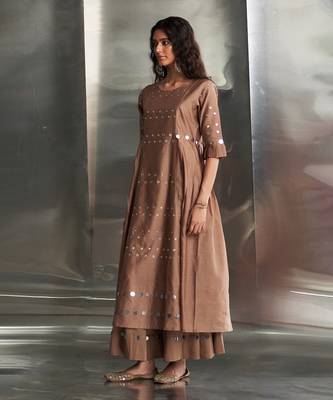 Ginger chanderi kurta set 3