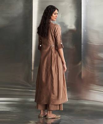 Ginger chanderi kurta set 5