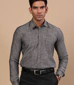Grey denim fabric solid shirt