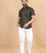 Black jaipuri printed cotton shirt