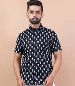 Black distance printed half sleeve shirt