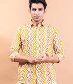 Chevron full sleeves cotton shirt