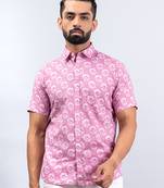 Block printed half sleeves cotton shirt