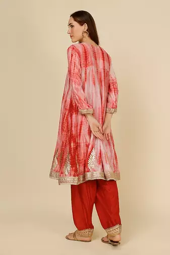 Shibori Dyed Short Punjabi Salwar Suit