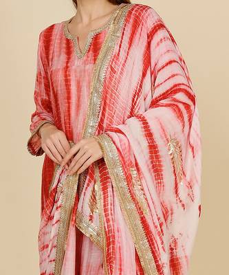Shibori Dyed Short Punjabi Salwar Suit 4